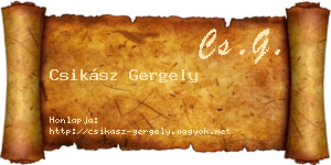 Csikász Gergely névjegykártya